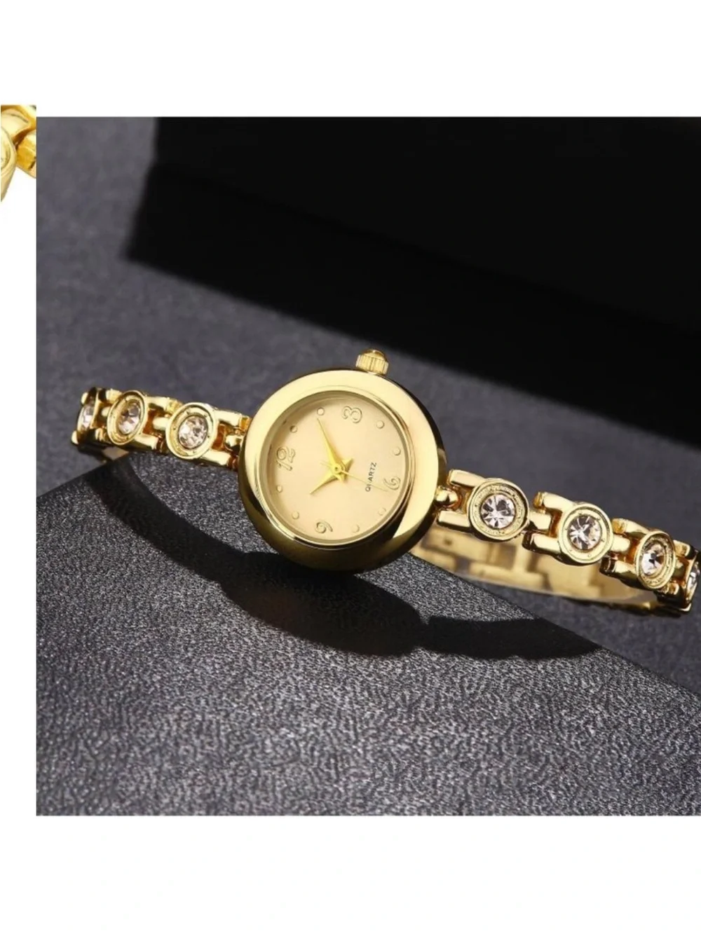 Women's All Gold Small Thin Analog Quartz Bracelet Dainty Waterproof Wrist Watch